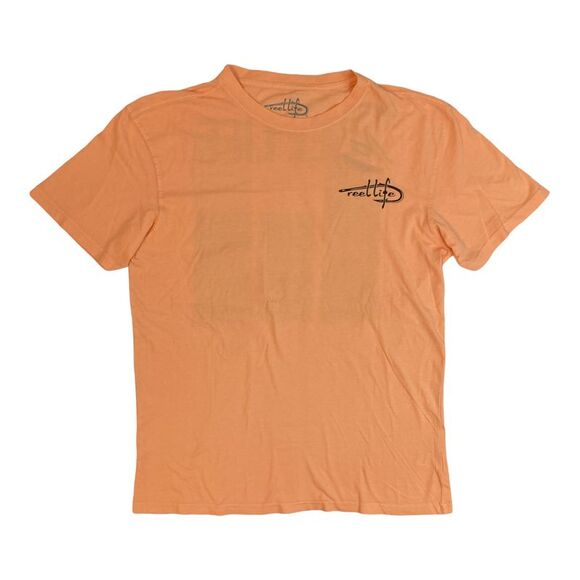 Reel Life Men's Ocean Washed Short Sleeve Soft Pre-Shrunk Tee - Apricot Wash - Picture 1 of 2